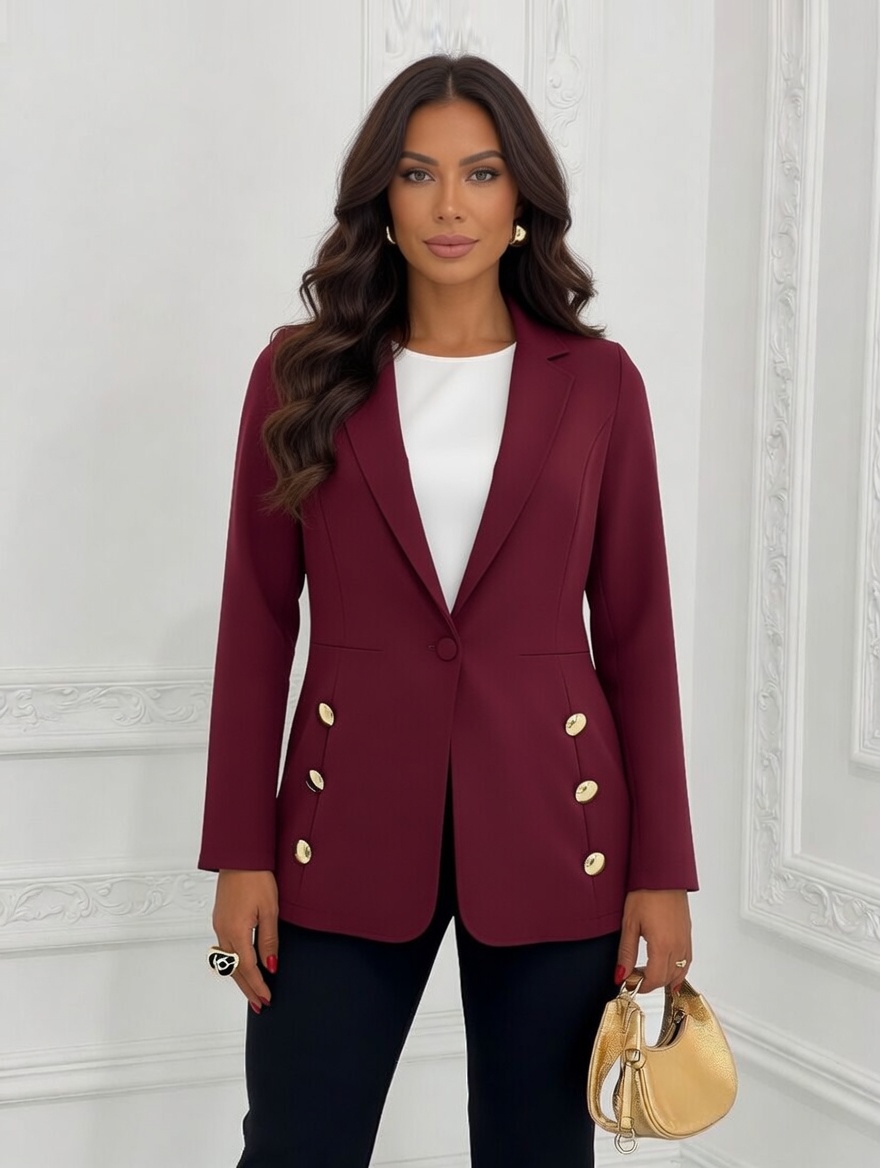 Blazer Feminino Alfaiataria Alongado Casual Elegante