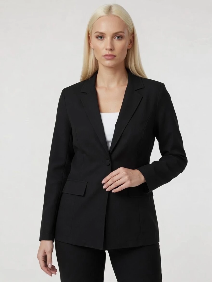 Blazer Feminino Alongado Alfaiataria Casual Elegante