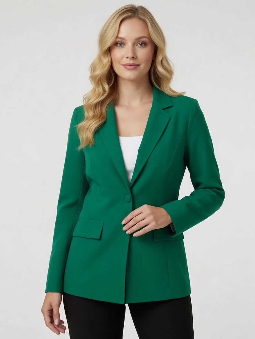 Blazer Feminino Alongado Alfaiataria Casual Elegante