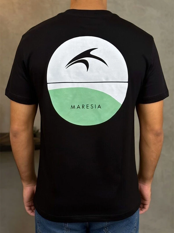 Camiseta Masculina Preta Estampa Costas Manga Curta Casual