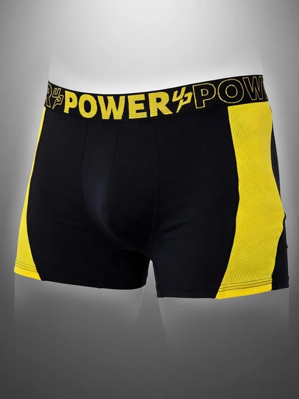 Conjunto Masculino Power 4D Boxer + Top Esportivo (G) Preto/Amarelo