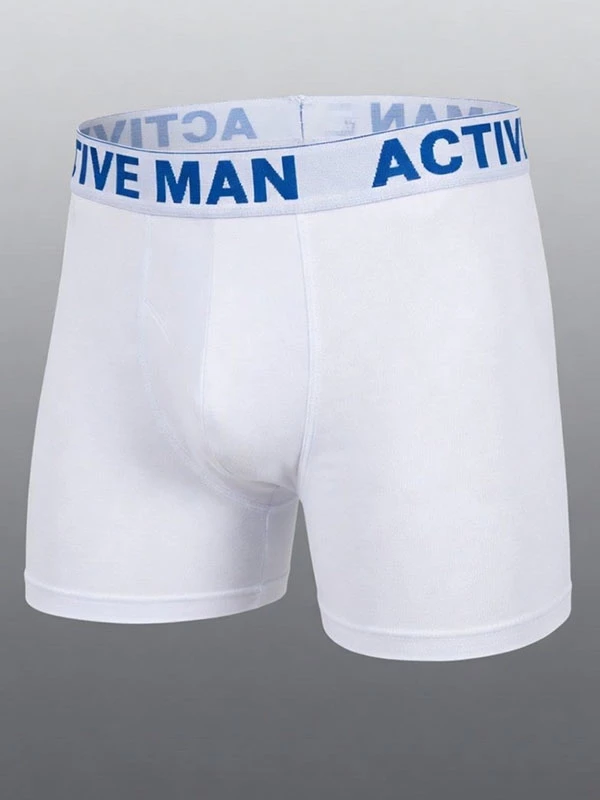 Cueca Boxer Masculina Active Man Branca Confortável