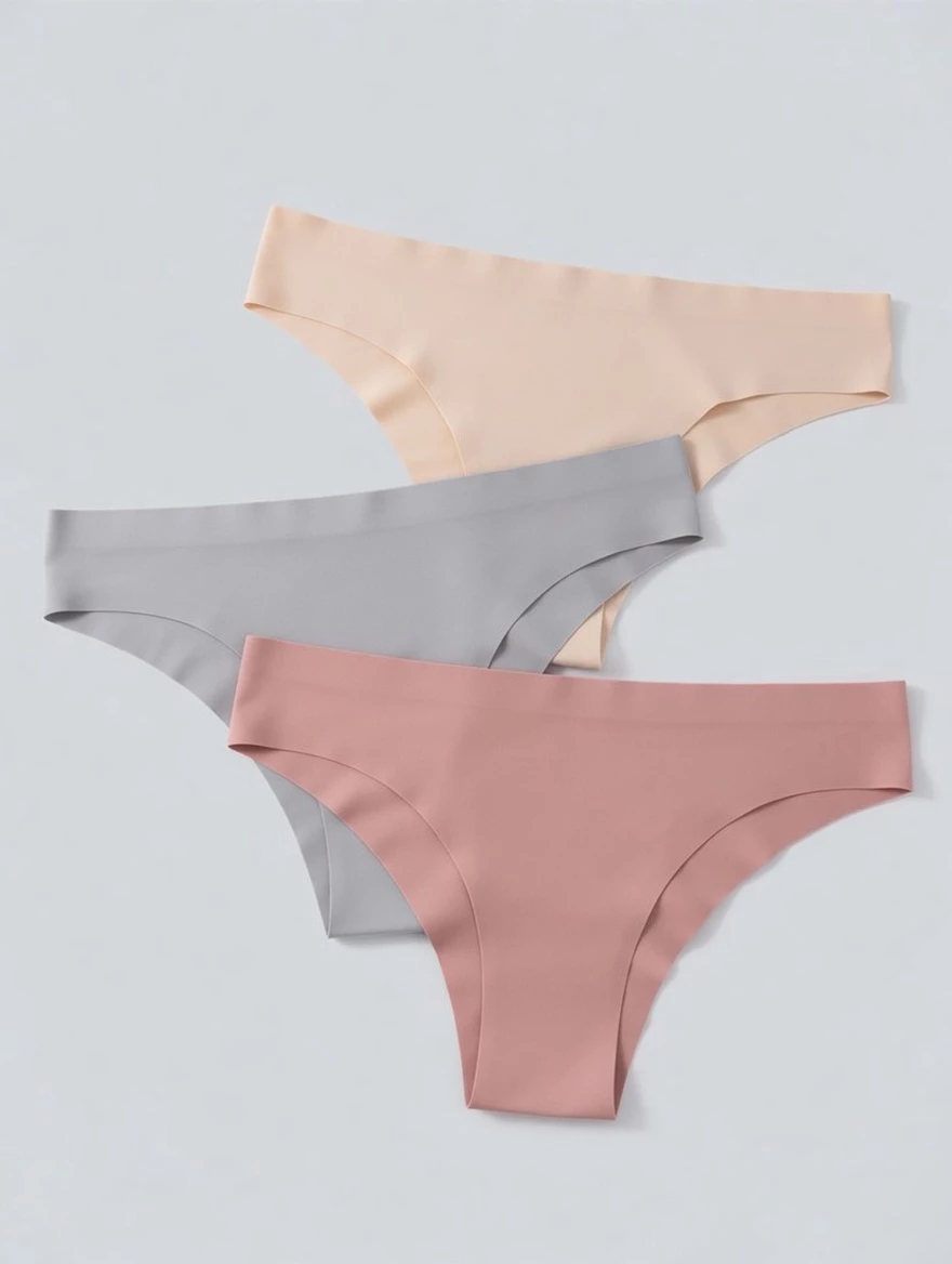 Kit 3 Calcinhas Sem Costura Feminina Poliamida Cores Sortidas